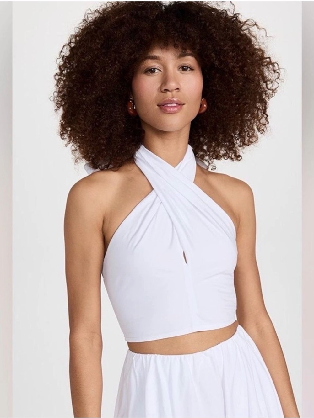 STAUD Kai twist Halter Crop Top